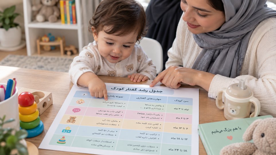جدول رشد گفتار را چگونه در خانه استفاده کنیم؟