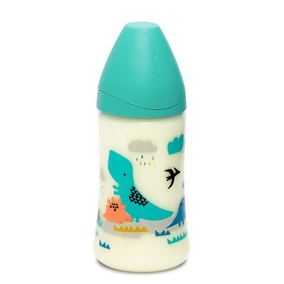 شیشه شیر 270 میل با سرشیشه سه حالته طرح دایناسور